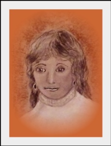 I drew this portrait of my sister as a young woman.